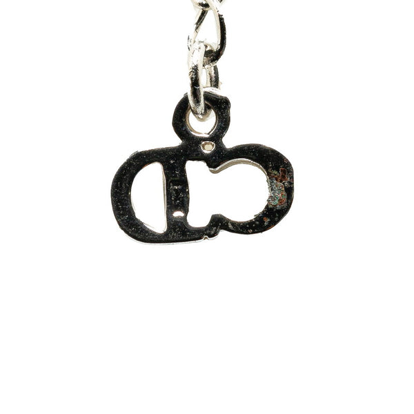 ディオール ロゴプレート トロッター ペンダントネックレス シルバー ピンク メタル レディース Dior 【中古】