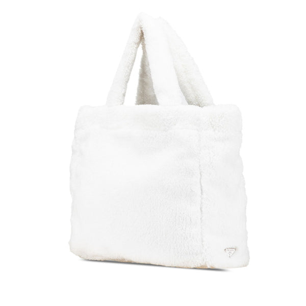 プラダ ビアンコ テリー トートバッグ 1BG130 ホワイト パイル レディース PRADA 【中古】