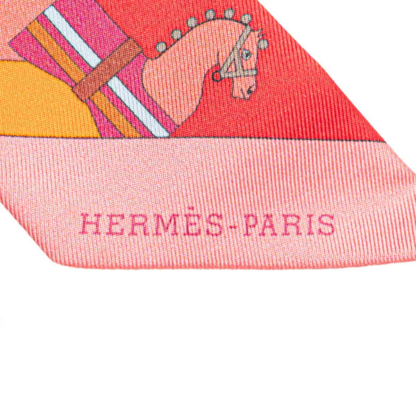 エルメス ツイリー ROCABAR ロカバール スカーフ レッド マルチカラー シルク レディース HERMES 【中古】