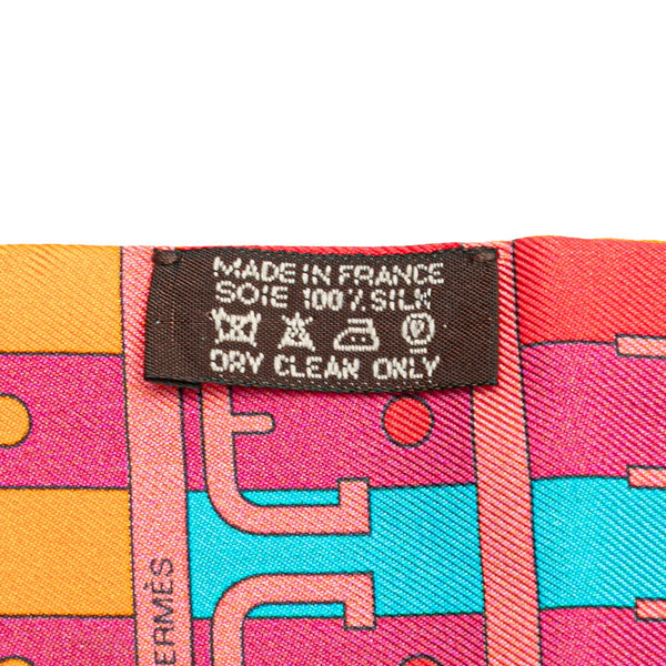 エルメス ツイリー ROCABAR ロカバール スカーフ レッド マルチカラー シルク レディース HERMES 【中古】