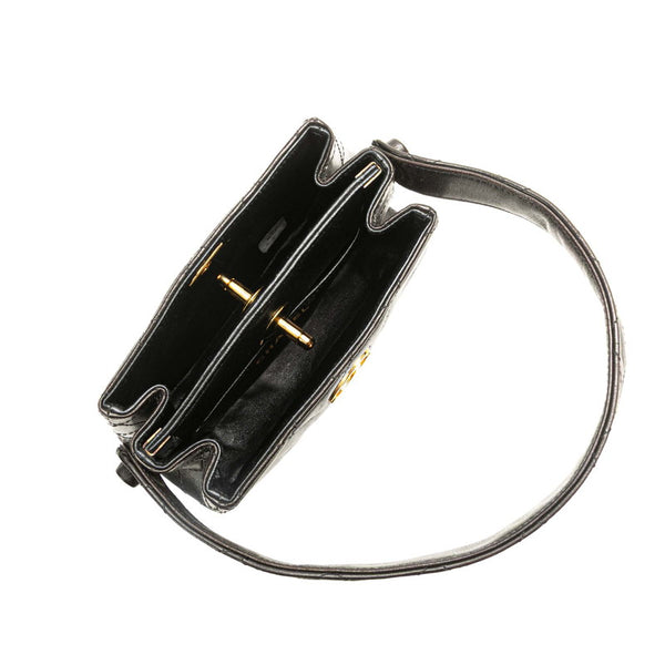 シャネル マトラッセ ココマーク ミニハンドバッグ ブラック ラムスキン レディース CHANEL 【中古】