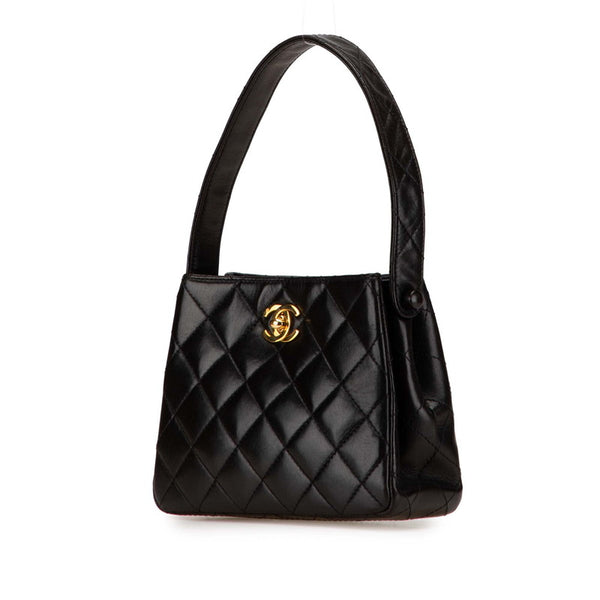 シャネル マトラッセ ココマーク ミニハンドバッグ ブラック ラムスキン レディース CHANEL 【中古】