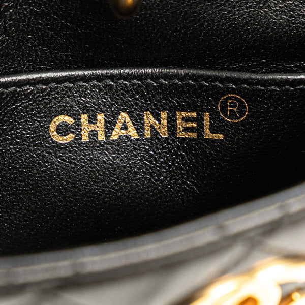 シャネル マトラッセ ココマーク ミニハンドバッグ ブラック ラムスキン レディース CHANEL 【中古】