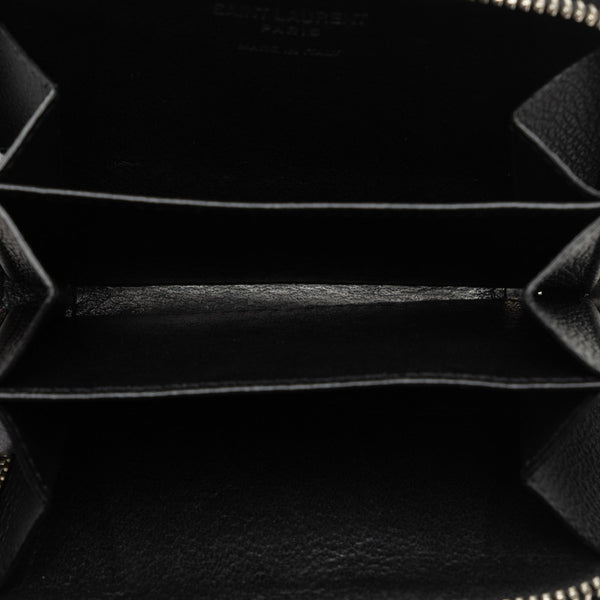 サンローラン コインケース 小銭入れ ラウンドファスナー 504778 ブラック レザー レディース SAINT LAURENT 【中古】