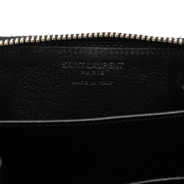 サンローラン コインケース 小銭入れ ラウンドファスナー 504778 ブラック レザー レディース SAINT LAURENT 【中古】
