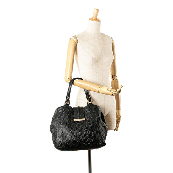 グッチ グッチシマ トートバッグ 233607 ブラック レザー レディース GUCCI 【中古】