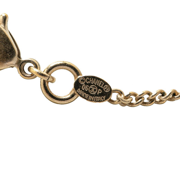 シャネル ココマーク マドモワゼル ハート ネックレス ゴールド ホワイト ブラック メッキ レディース CHANEL 【中古】