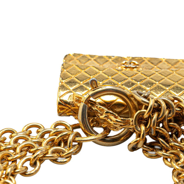 シャネル マトラッセ ココマーク バッグ モチーフ ネックレス ゴールド メッキ レディース CHANEL 【中古】