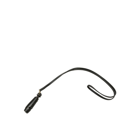 エルメス ホイッスル 笛 犬笛 ネックレス ブラック バッファローホーン レザー レディース HERMES 【中古】