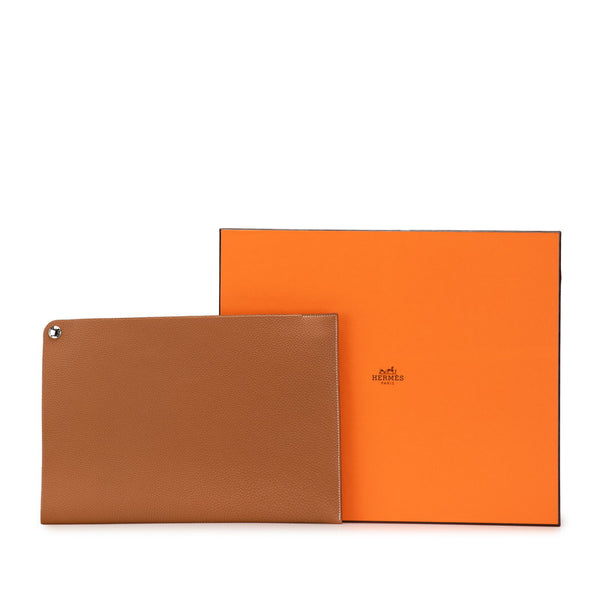 エルメス ドキュメントケース ブラウン トゴ レディース HERMES 【中古】