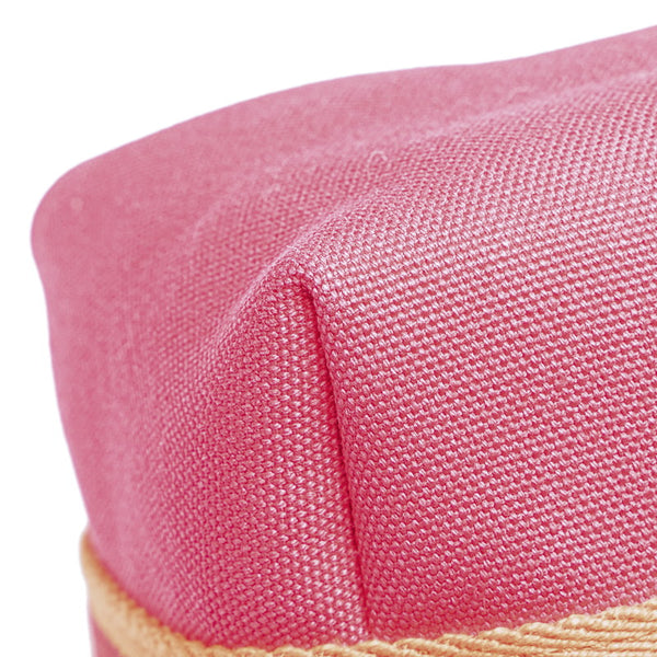 エルメス ブリッド ア ブラックPM ハンドバッグ ポーチ ハイビスカス ピンク コットン レディース HERMES 【中古】