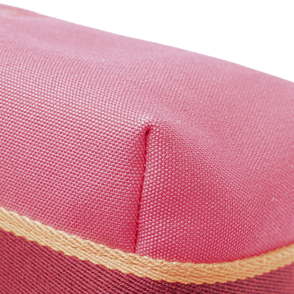 エルメス ブリッド ア ブラックPM ハンドバッグ ポーチ ハイビスカス ピンク コットン レディース HERMES 【中古】