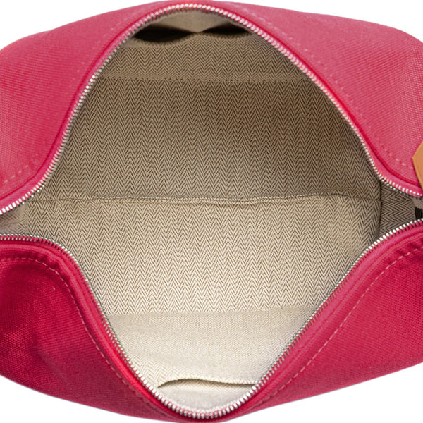 エルメス ブリッド ア ブラックPM ハンドバッグ ポーチ ハイビスカス ピンク コットン レディース HERMES 【中古】