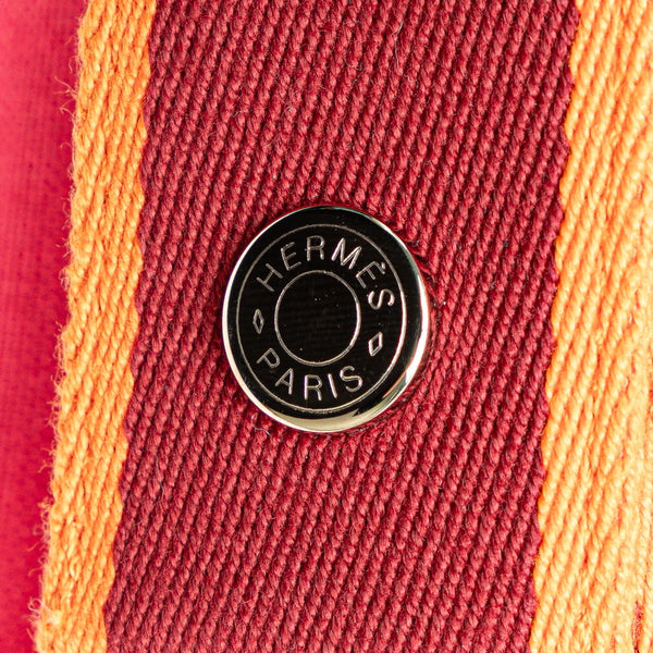 エルメス ブリッド ア ブラックPM ハンドバッグ ポーチ ハイビスカス ピンク コットン レディース HERMES 【中古】