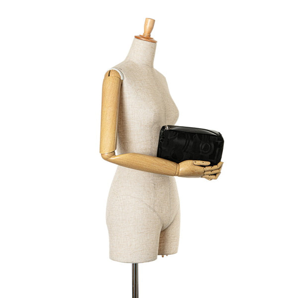 サルヴァトーレフェラガモ ポーチ ブラック ナイロン レザー レディース Salvatore Ferragamo 【中古】