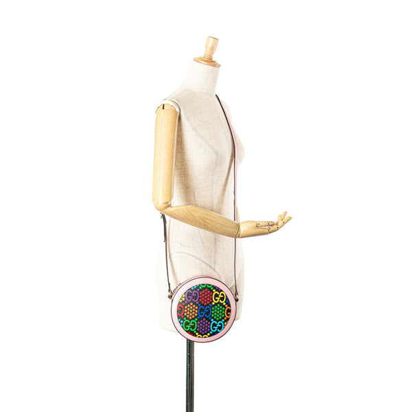 グッチ GGサイケデリック 斜め掛け ショルダーバッグ 603938 ピンク マルチカラー PVC レザー レディース GUCCI 【中古】