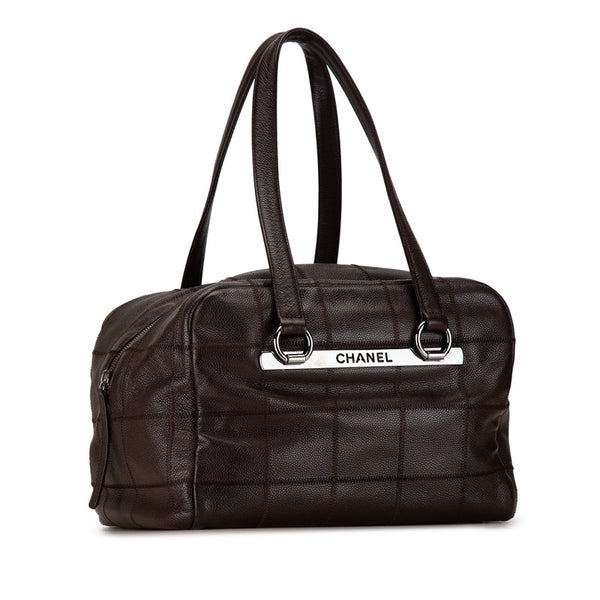 シャネル チョコバー トートバッグ ショルダーバッグ A26135 ブラウン キャビアスキン レディース CHANEL 【中古】