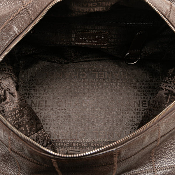 シャネル チョコバー トートバッグ ショルダーバッグ A26135 ブラウン キャビアスキン レディース CHANEL 【中古】