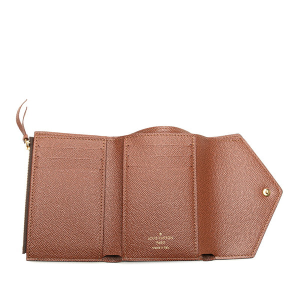 ルイ ヴィトン モノグラム ポルトフォイユ ヴィクトリーヌ 三つ折り財布 M62472 ブラウン PVC レディース LOUIS VUITTON 【中古】