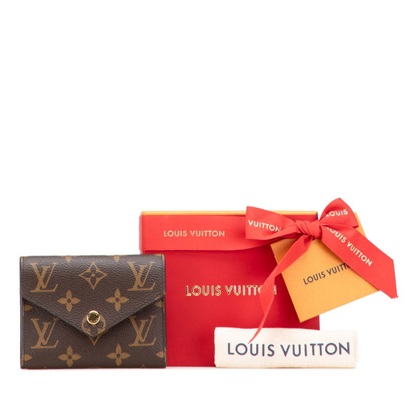 ルイ ヴィトン モノグラム ポルトフォイユ ヴィクトリーヌ 三つ折り財布 M62472 ブラウン PVC レディース LOUIS VUITTON 【中古】