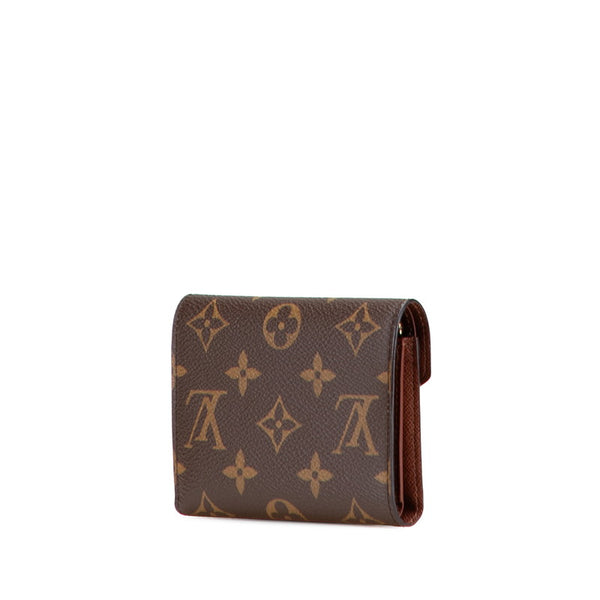 ルイ ヴィトン モノグラム ポルトフォイユ ヴィクトリーヌ 三つ折り財布 M62472 ブラウン PVC レディース LOUIS VUITTON 【中古】
