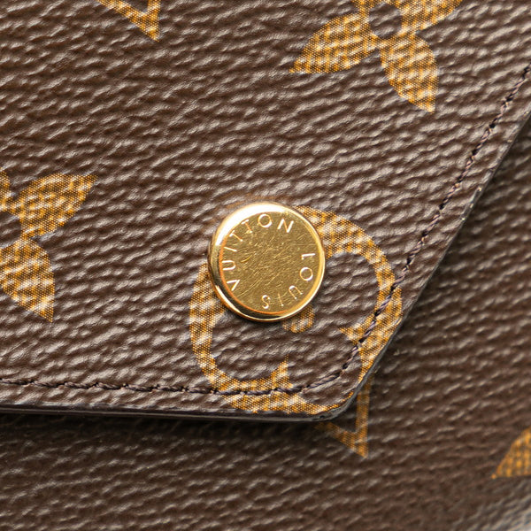 ルイ ヴィトン モノグラム ポルトフォイユ ヴィクトリーヌ 三つ折り財布 M62472 ブラウン PVC レディース LOUIS VUITTON 【中古】