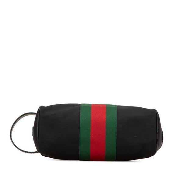 グッチ シェリーライン クラッチバッグ セカンドバッグ 630916 ブラック ナイロン レザー メンズ GUCCI 【中古】