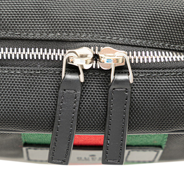 グッチ シェリーライン クラッチバッグ セカンドバッグ 630916 ブラック ナイロン レザー メンズ GUCCI 【中古】