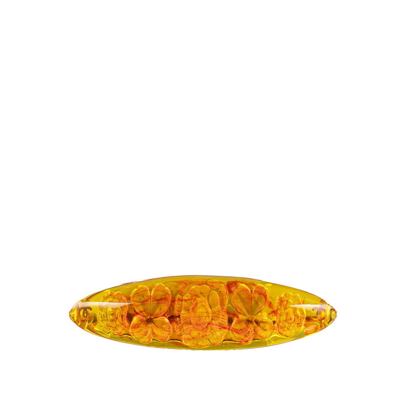 シャネル ココマーク クローバー カメリア ブローチ オレンジ プラスチック レディース CHANEL 【中古】