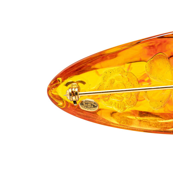 シャネル ココマーク クローバー カメリア ブローチ オレンジ プラスチック レディース CHANEL 【中古】