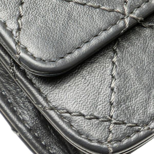 シャネル 2.55 ワイルドステッチ チェーンウォレット ショルダーバッグ A69206 グレー レザー レディース CHANEL 【中古】