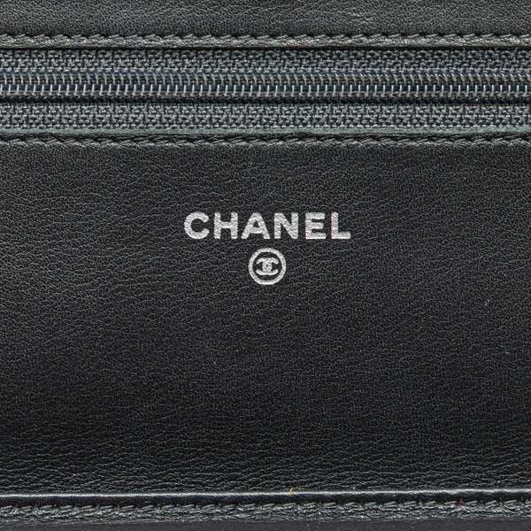 シャネル 2.55 ワイルドステッチ チェーンウォレット ショルダーバッグ A69206 グレー レザー レディース CHANEL 【中古】