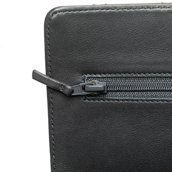 シャネル 2.55 ワイルドステッチ チェーンウォレット ショルダーバッグ A69206 グレー レザー レディース CHANEL 【中古】