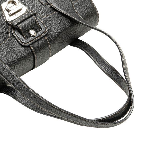 サルヴァトーレフェラガモ ガンチーニ ハンドバッグ ブラック レザー レディース Salvatore Ferragamo 【中古】