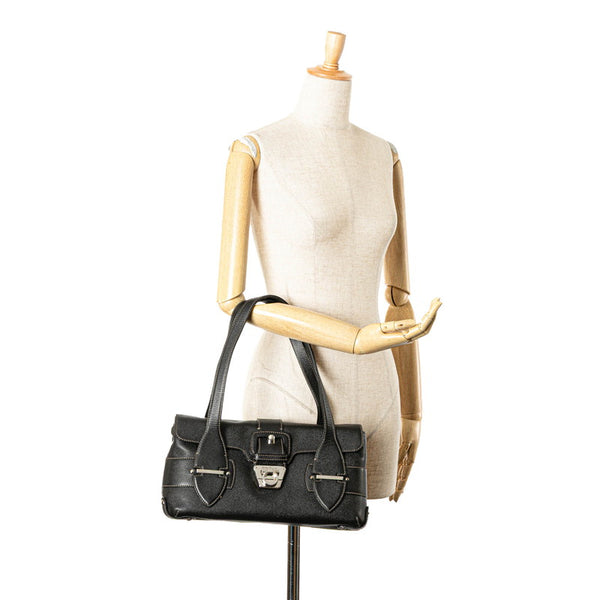 サルヴァトーレフェラガモ ガンチーニ ハンドバッグ ブラック レザー レディース Salvatore Ferragamo 【中古】