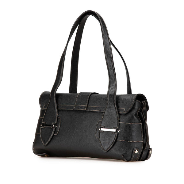 サルヴァトーレフェラガモ ガンチーニ ハンドバッグ ブラック レザー レディース Salvatore Ferragamo 【中古】