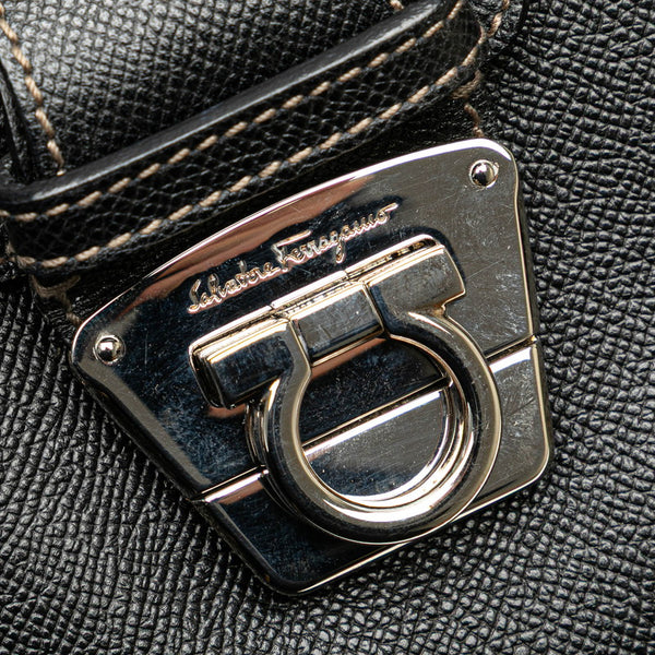 サルヴァトーレフェラガモ ガンチーニ ハンドバッグ ブラック レザー レディース Salvatore Ferragamo 【中古】