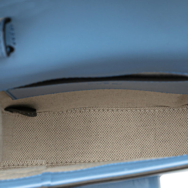 グッチ バンブー ハンドバッグ ショルダーバッグ リュック 3WAY 702106 ライトブルー レザー レディース GUCCI 【中古】