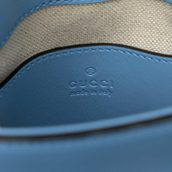 グッチ バンブー ハンドバッグ ショルダーバッグ リュック 3WAY 702106 ライトブルー レザー レディース GUCCI 【中古】