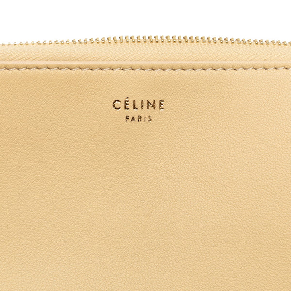 セリーヌ バイカラー クラッチバッグ セカンドバッグ ブラウン イエロー レザー レディース CELINE 【中古】