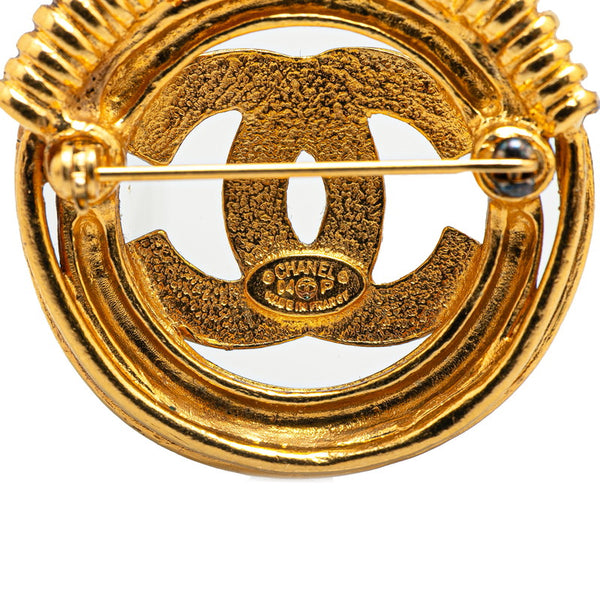 シャネル ヴィンテージ ココマーク ラウンド ブローチ ゴールド メッキ レディース CHANEL 【中古】