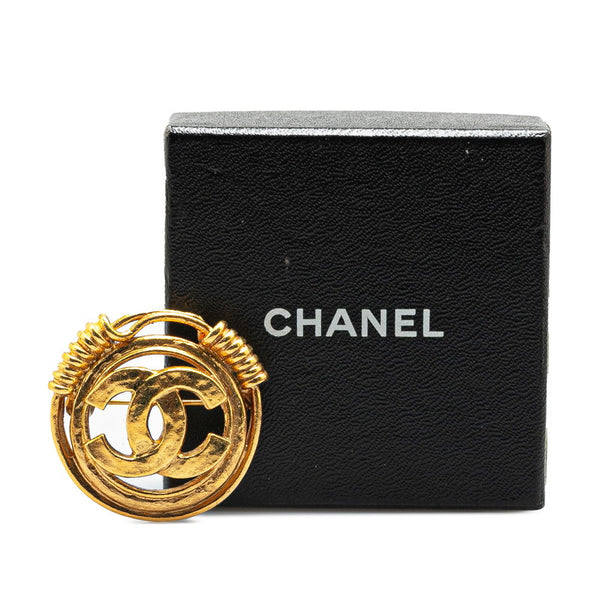 シャネル ヴィンテージ ココマーク ラウンド ブローチ ゴールド メッキ レディース CHANEL 【中古】