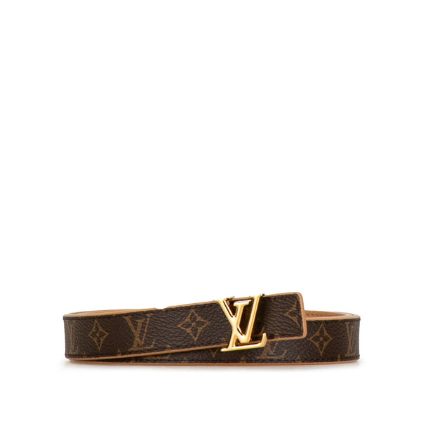 ルイ ヴィトン モノグラム アイコニック20MMリバーシブル ベルト 80/32 M0527 ブラウン PVC レザー メンズ LOUIS VUITTON 【中古】
