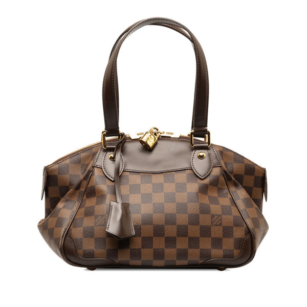ルイ ヴィトン ダミエ ヴェローナPM  ハンドバッグ ショルダーバッグ N41117 ブラウン PVC レザー レディース LOUIS VUITTON 【中古】