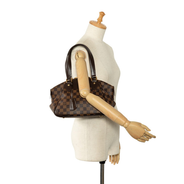ルイ ヴィトン ダミエ ヴェローナPM  ハンドバッグ ショルダーバッグ N41117 ブラウン PVC レザー レディース LOUIS VUITTON 【中古】