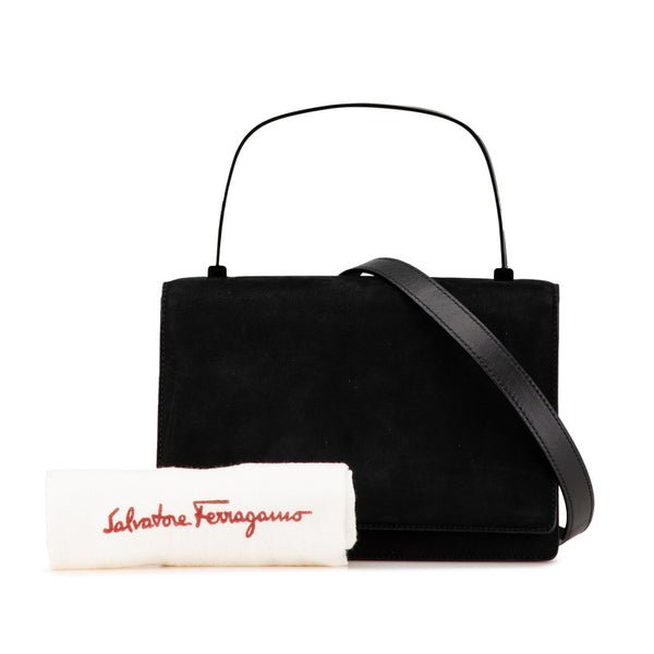 サルヴァトーレフェラガモ ハンドバッグ ショルダーバッグ 2WAY ブラック ヌバック レディース Salvatore Ferragamo 【中古】