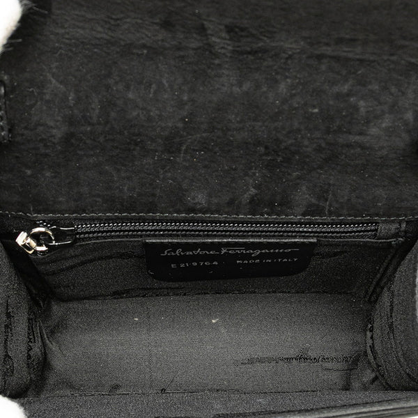サルヴァトーレフェラガモ ハンドバッグ ショルダーバッグ 2WAY ブラック ヌバック レディース Salvatore Ferragamo 【中古】