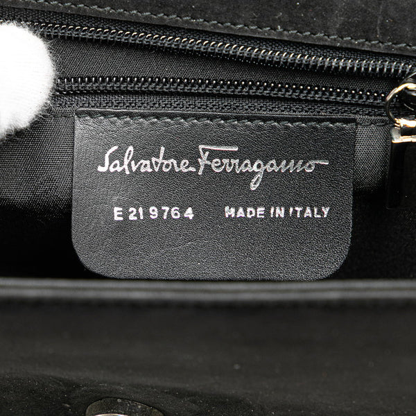 サルヴァトーレフェラガモ ハンドバッグ ショルダーバッグ 2WAY ブラック ヌバック レディース Salvatore Ferragamo 【中古】