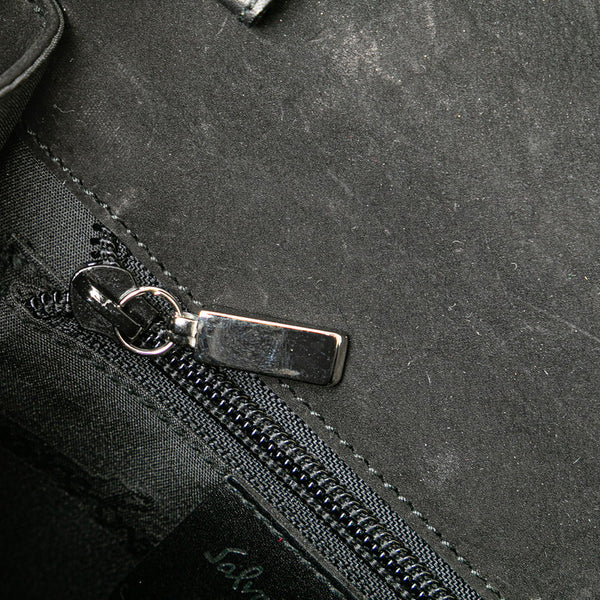 サルヴァトーレフェラガモ ハンドバッグ ショルダーバッグ 2WAY ブラック ヌバック レディース Salvatore Ferragamo 【中古】