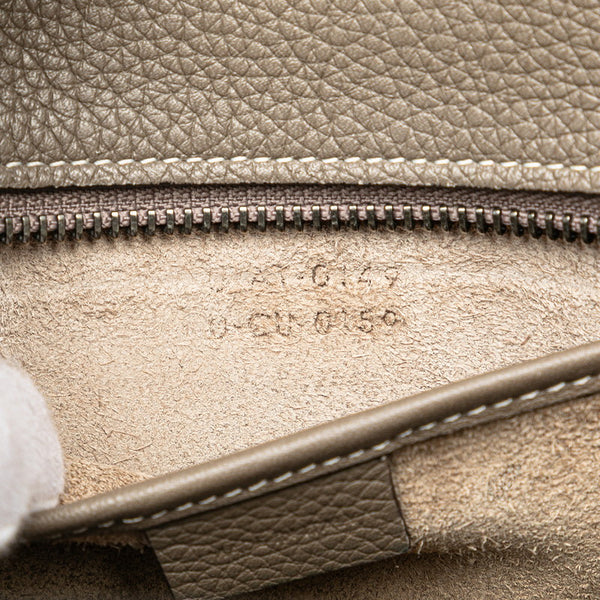 セリーヌ ラゲージ ナノショッパー ハンドバッグ ショルダーバッグ 2WAY グレージュ  レザー レディース CELINE 【中古】
